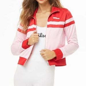 Forever 21 X Wilson pink and red cropped jacket